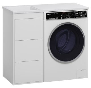 Напольная тумба под раковину Brevita Grafit GRA-01040-023Я под стиральную машину 40см белый